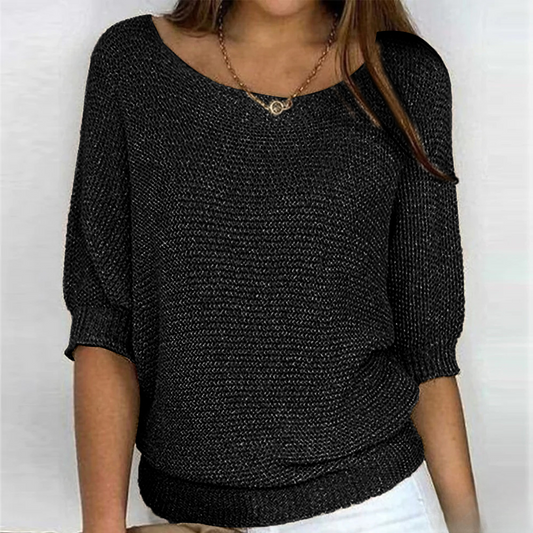 Glimmende gebreide top voor dames