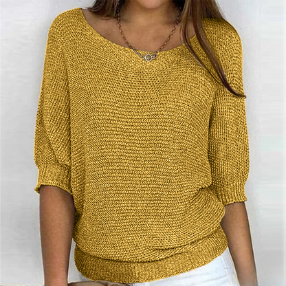 Glimmende gebreide top voor dames