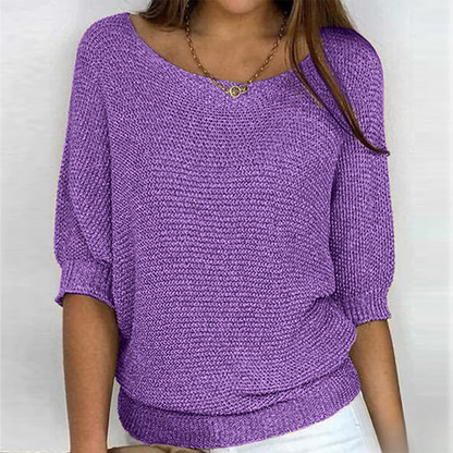 Glimmende gebreide top voor dames