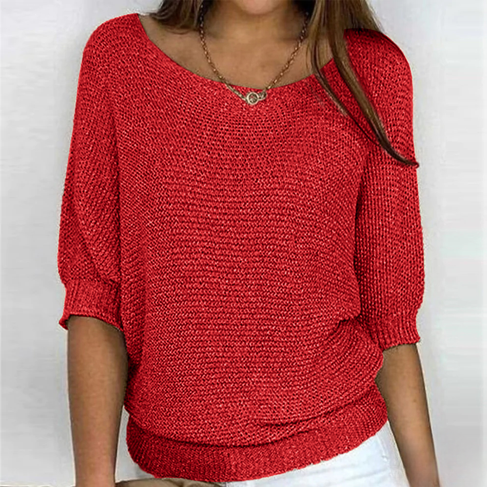 Glimmende gebreide top voor dames