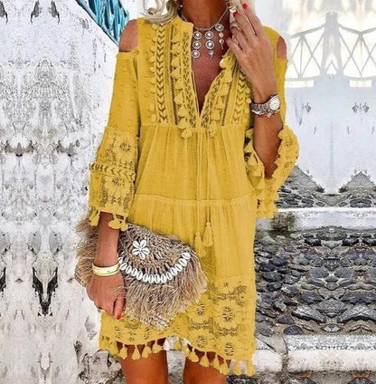 Adelaide Boho kanten mini jurk