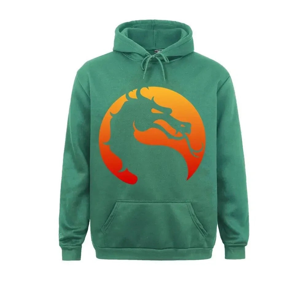 Kurt - Warme hooded sweatshirt met draak Mortal Kombat print voor mannen en vrouwen