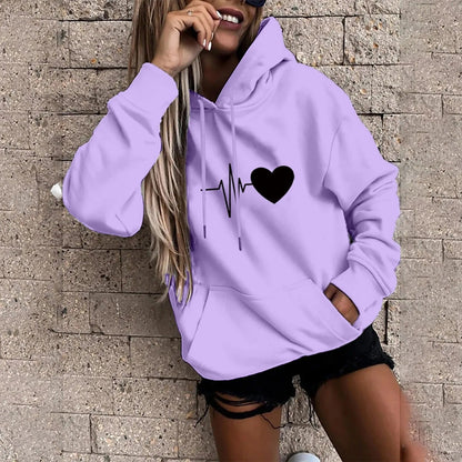 Elisa - Hoodie met hart en beat print voor dames