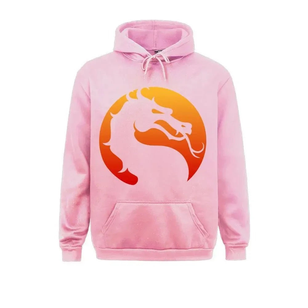 Kurt - Warme hooded sweatshirt met draak Mortal Kombat print voor mannen en vrouwen