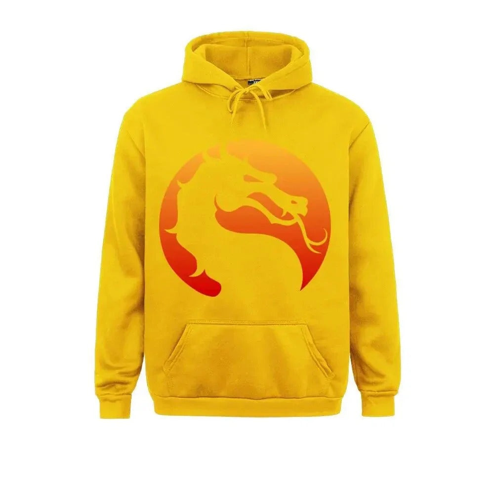 Kurt - Warme hooded sweatshirt met draak Mortal Kombat print voor mannen en vrouwen