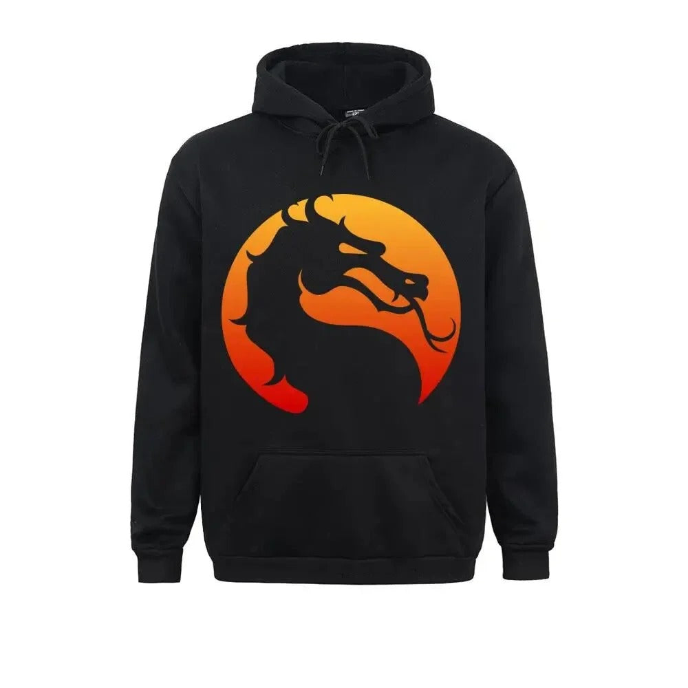 Kurt - Warme hooded sweatshirt met draak Mortal Kombat print voor mannen en vrouwen