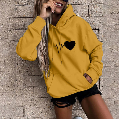 Elisa - Hoodie met hart en beat print voor dames