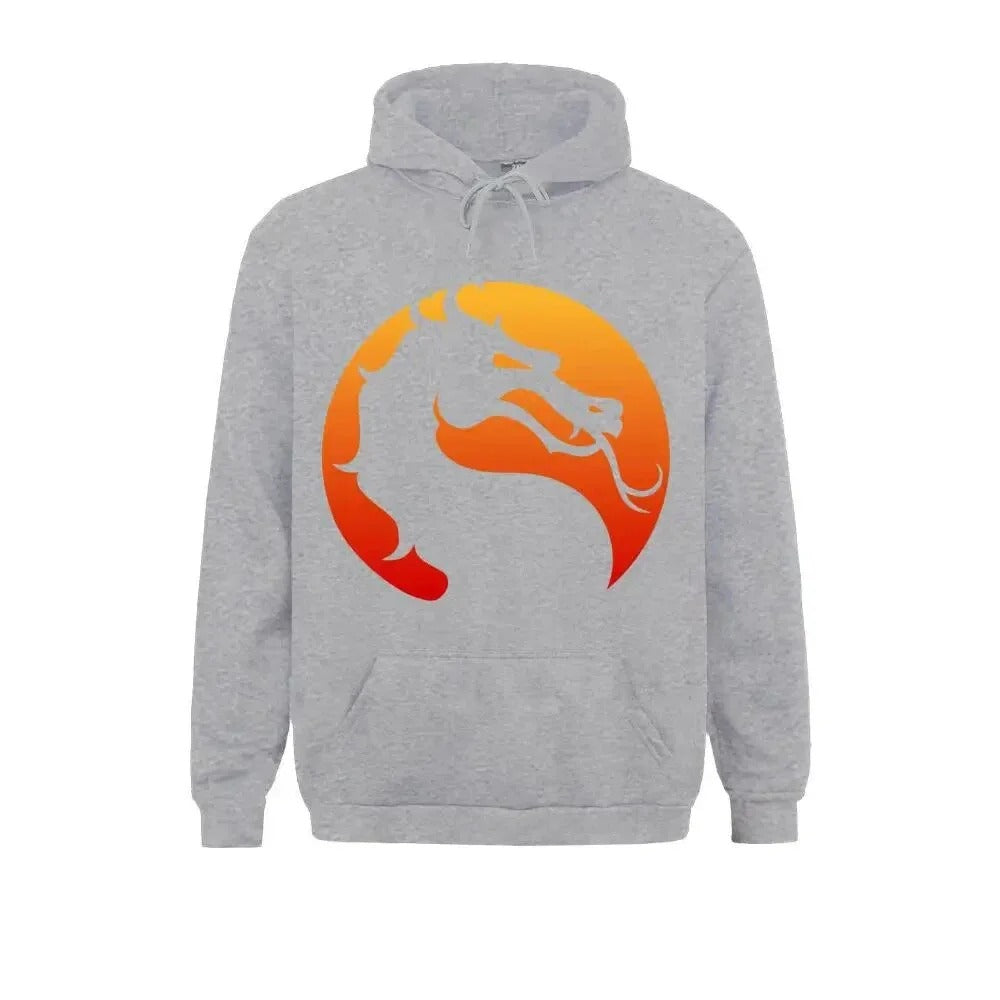 Kurt - Warme hooded sweatshirt met draak Mortal Kombat print voor mannen en vrouwen