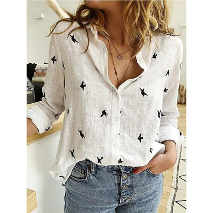 Courtney | Stijlvolle Katoenen Blouse met Knoopsluiting voor Dames