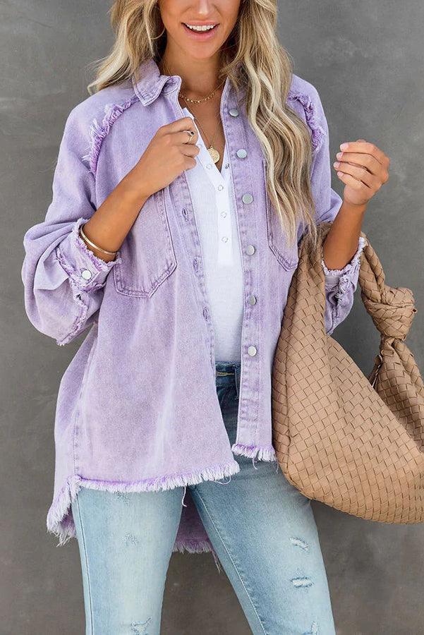 Versatile Colored Denim Jacket | Felicity Coat