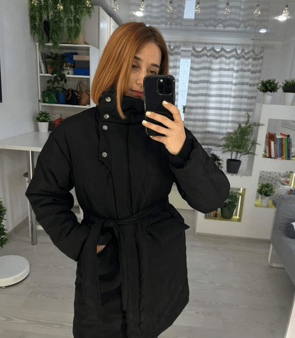 Puffer kantoorjas met riem - Zuzanna