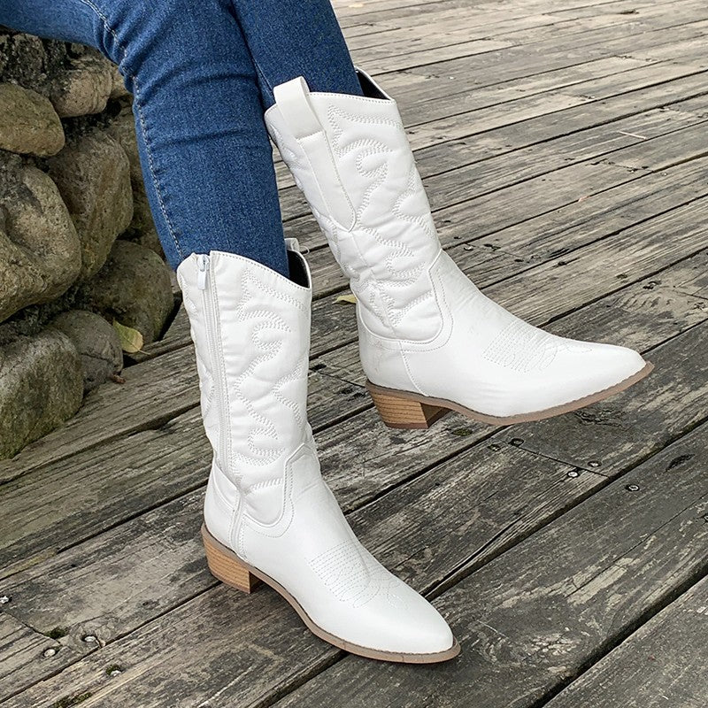 Fleur | Elegante metallic cowboy laarzen