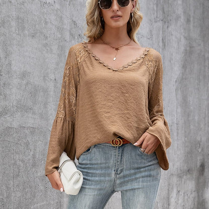 Celeste Kanten Blouse Met Lange Mouwen
