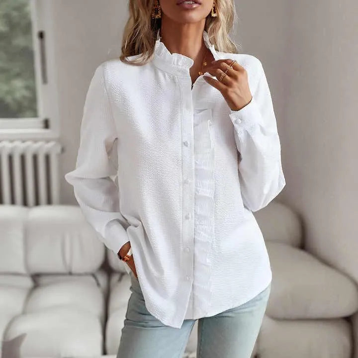 Blouse - Elegant - Luxe Katoen - Perfect voor Formele Gelegenheden