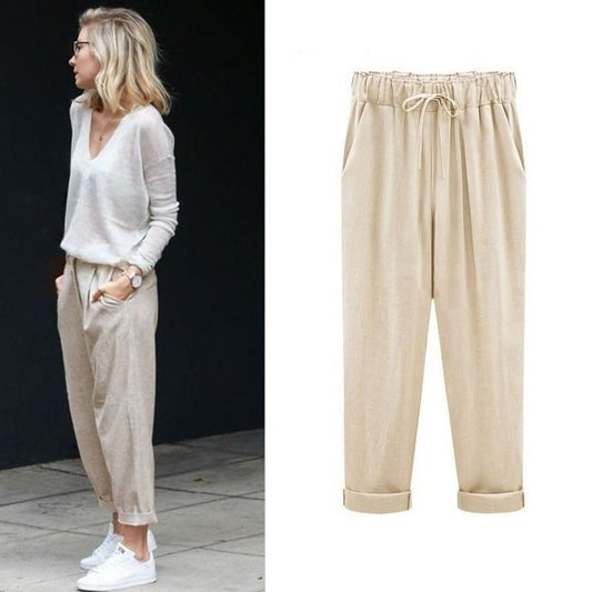 Envie d'été - Casual broek van katoen en linnen