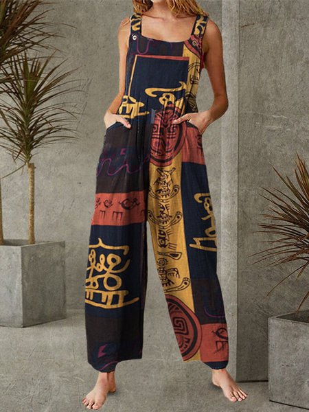 Casual statement geruite-tas jumpsuit