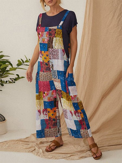 Casual statement geruite-tas jumpsuit
