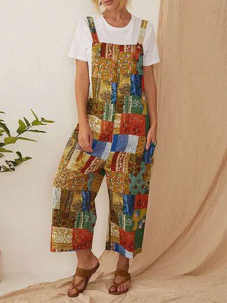 Casual statement geruite-tas jumpsuit