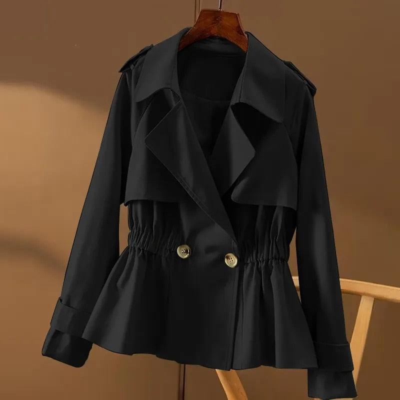 Black Short Trench Coat | Isabel Coat